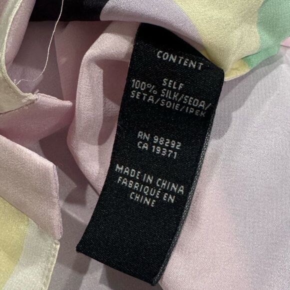 Tibi Multicolored Silk Pink Multicolored Blouse Top Women’s Small - Picture 3 of 4